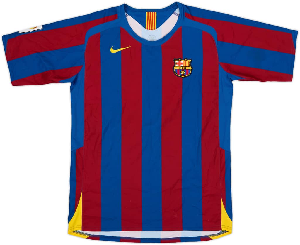 2005-06 Barcelona Home Shirt - 8/10 - (XL.Boys)