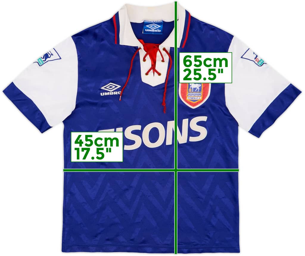 1992-94 Ipswich Home Shirt - 6/10 - (S)