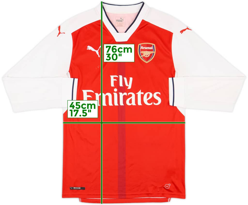 2016-17 Arsenal Home L/S Shirt - 5/10 - (S)