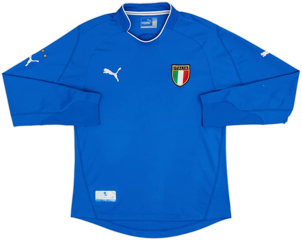 2003-04 Italy Home L/S Shirt - 8/10 - (M)