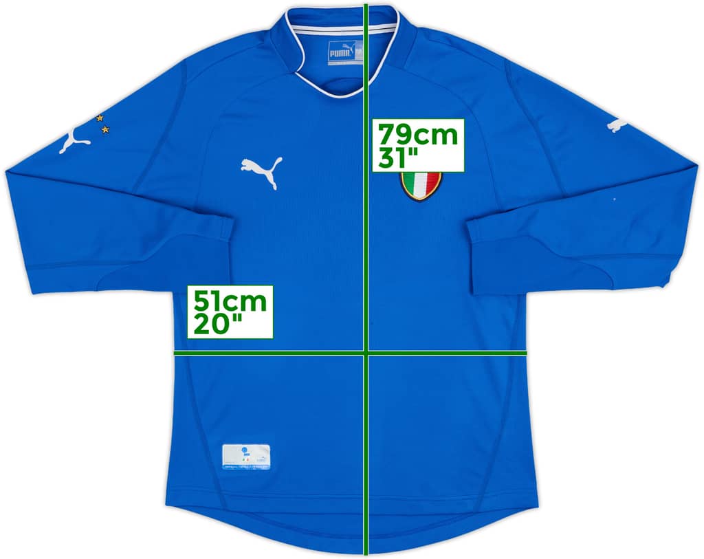 2003-04 Italy Home L/S Shirt - 8/10 - (M)