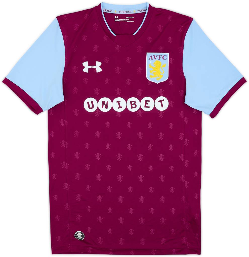 2017-18 Aston Villa Home Shirt - 10/10 - (S)
