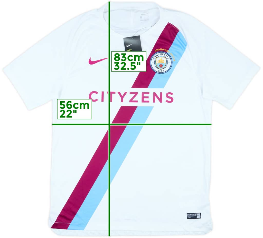 2017-18 Manchester City Player Issue 'Champions' Pre-Match Shirt (L)