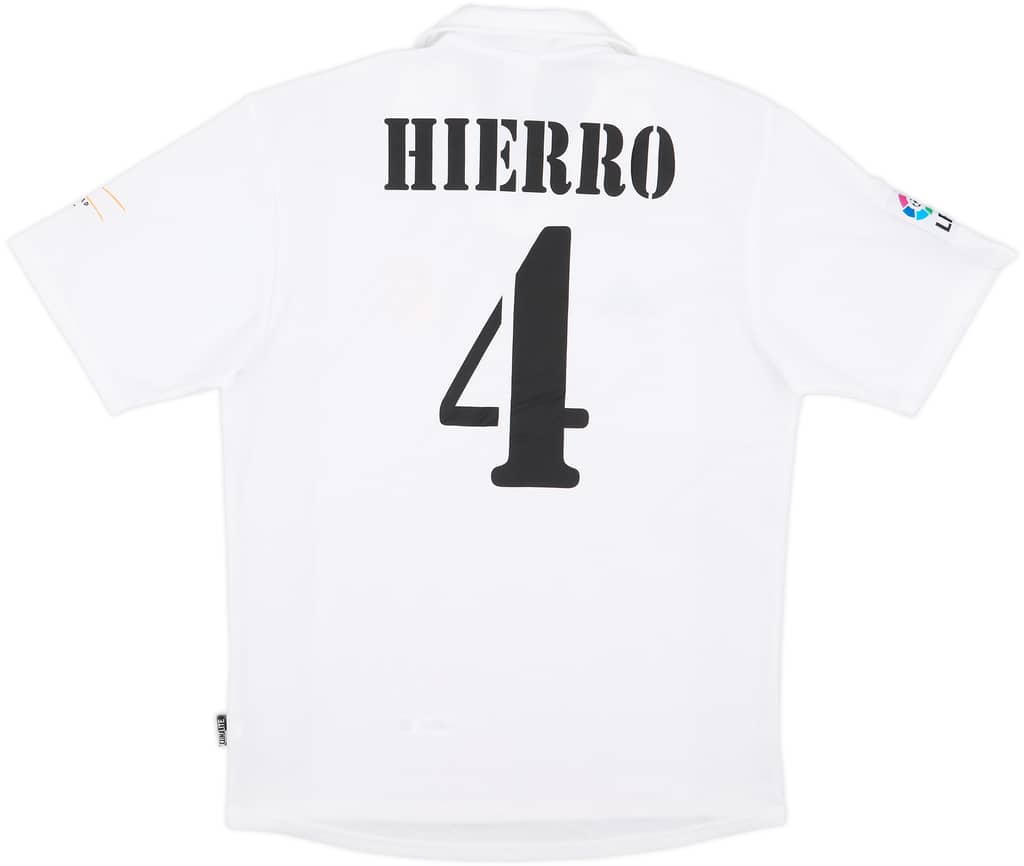 2001 Real Madrid Home Shirt Hierro #4 (M)