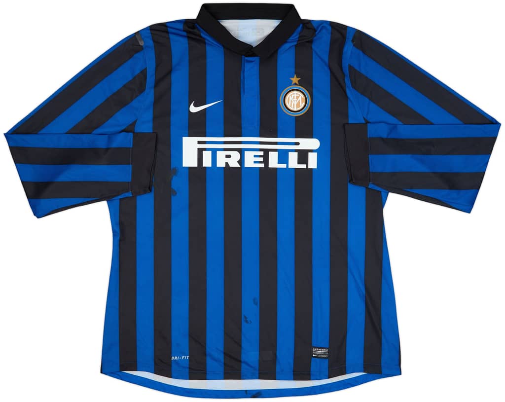 2011-12 Inter Milan Player Issue Home L/S Shirt Milito #22 - 6/10 - (3XL)