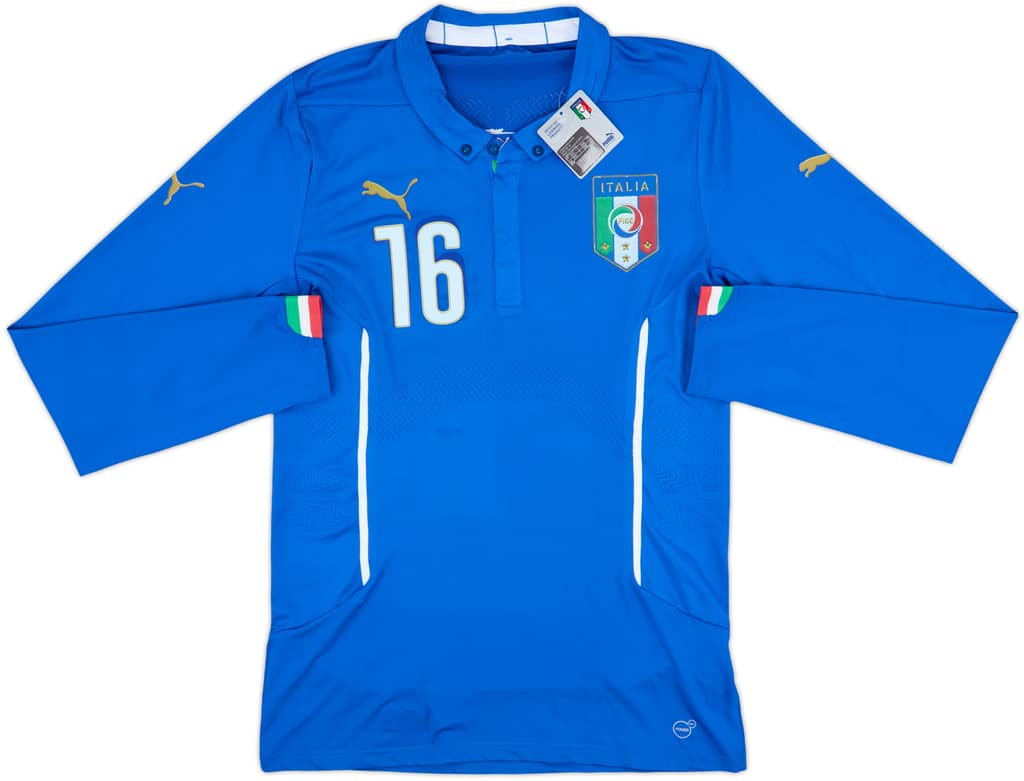 2014-15 Italy Player Issue Home L/S Shirt De Rossi #16 (XXL)