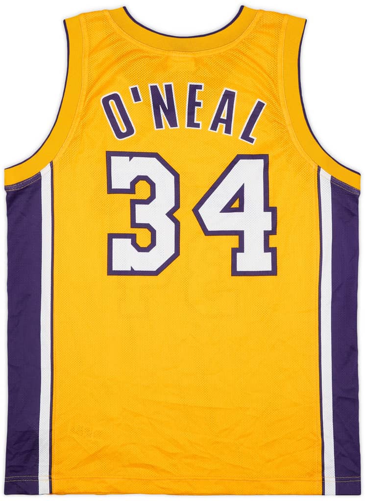 1999-04 LA Lakers O'Neal #34 Champion Home Jersey - 9/10 - (M)