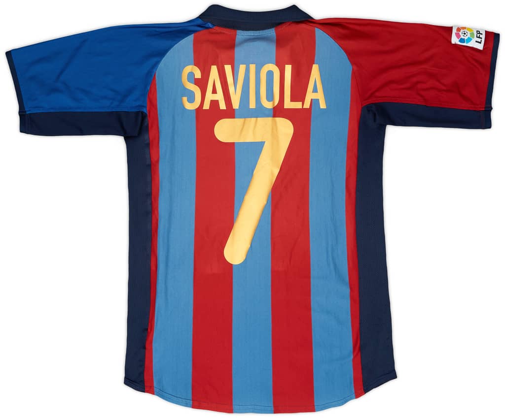 2001-02 Barcelona Home Shirt Saviola #7 - 6/10 - (XL.Boys)