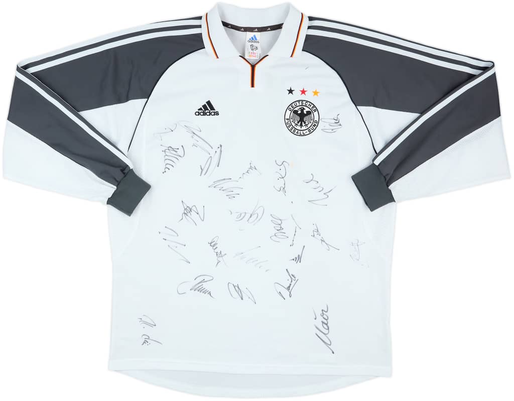 2000-02 Germany Squad Signed Player Issue Home L/S Shirt - 7/10 - (XL)