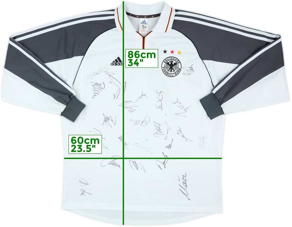 2000-02 Germany Squad Signed Player Issue Home L/S Shirt - 7/10 - (XL)