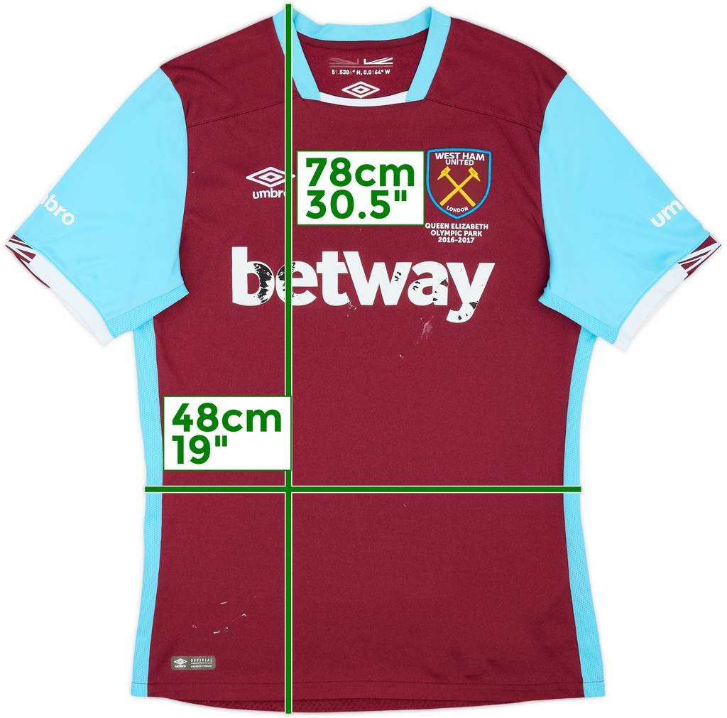 2016-17 West Ham Home Shirt - 4/10 - (L)