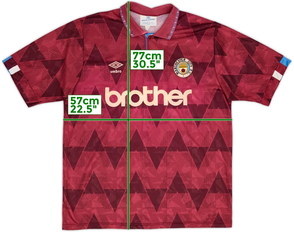 1990-92 Manchester City Away Shirt - 8/10 - (M)