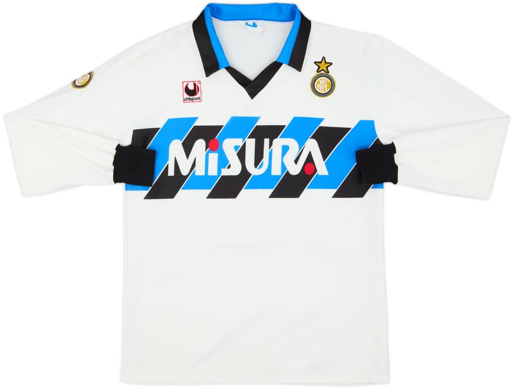1990-91 Inter Milan Away L/S Shirt - 10/10 - (M)
