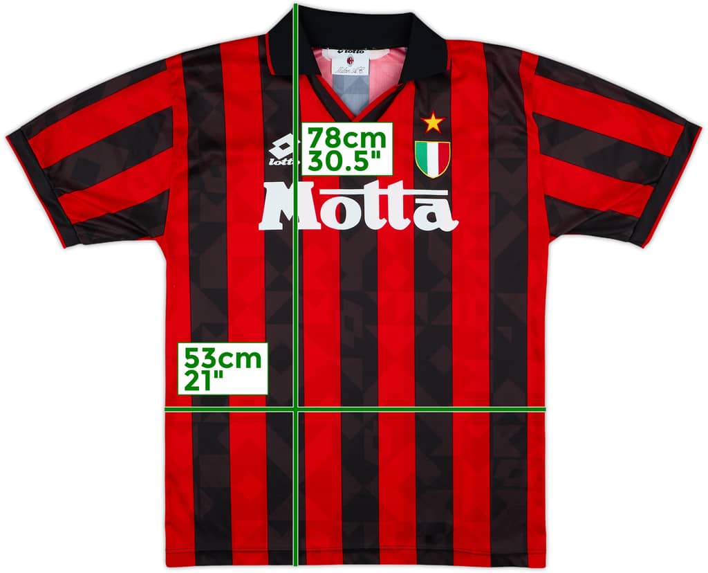 1993-94 AC Milan Home Shirt - 9/10 - (L)