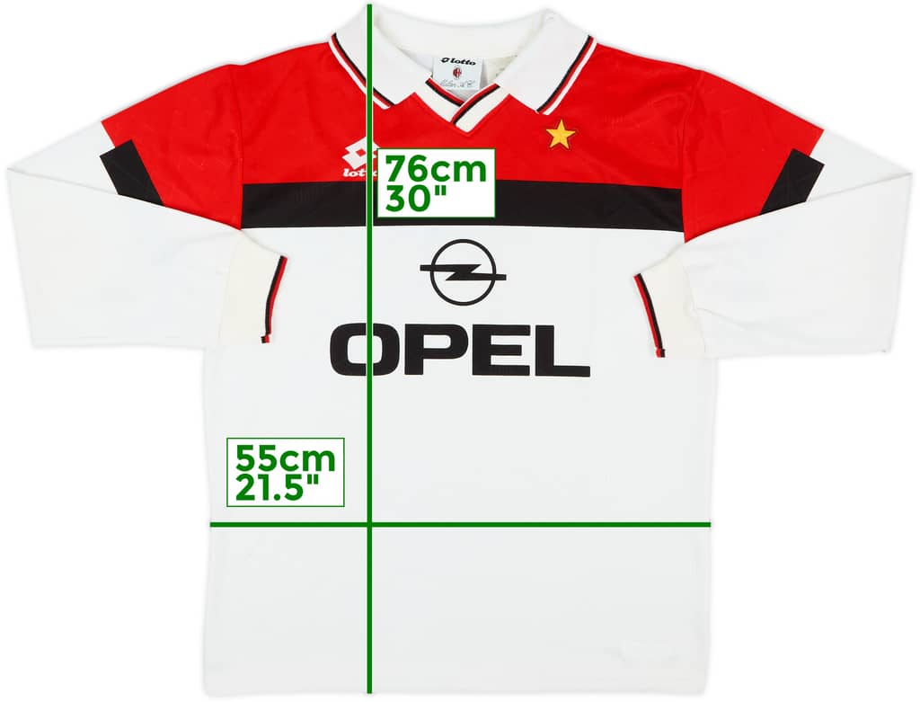 1994-95 AC Milan Away L/S Shirt - 5/10 - (L)
