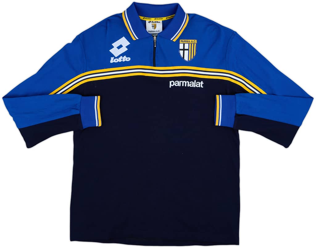 1998-99 Parma Lotto 1/4 Zip Polo L/S Shirt - 9/10 - (M)