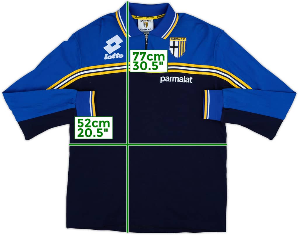1998-99 Parma Lotto 1/4 Zip Polo L/S Shirt - 9/10 - (M)