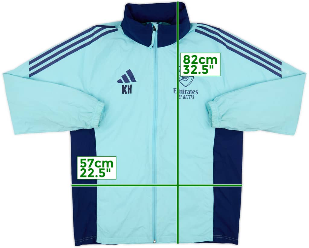 2024-25 Arsenal adidas Staff Issue Hooded Rain Jacket KH - 5/10 - (M)