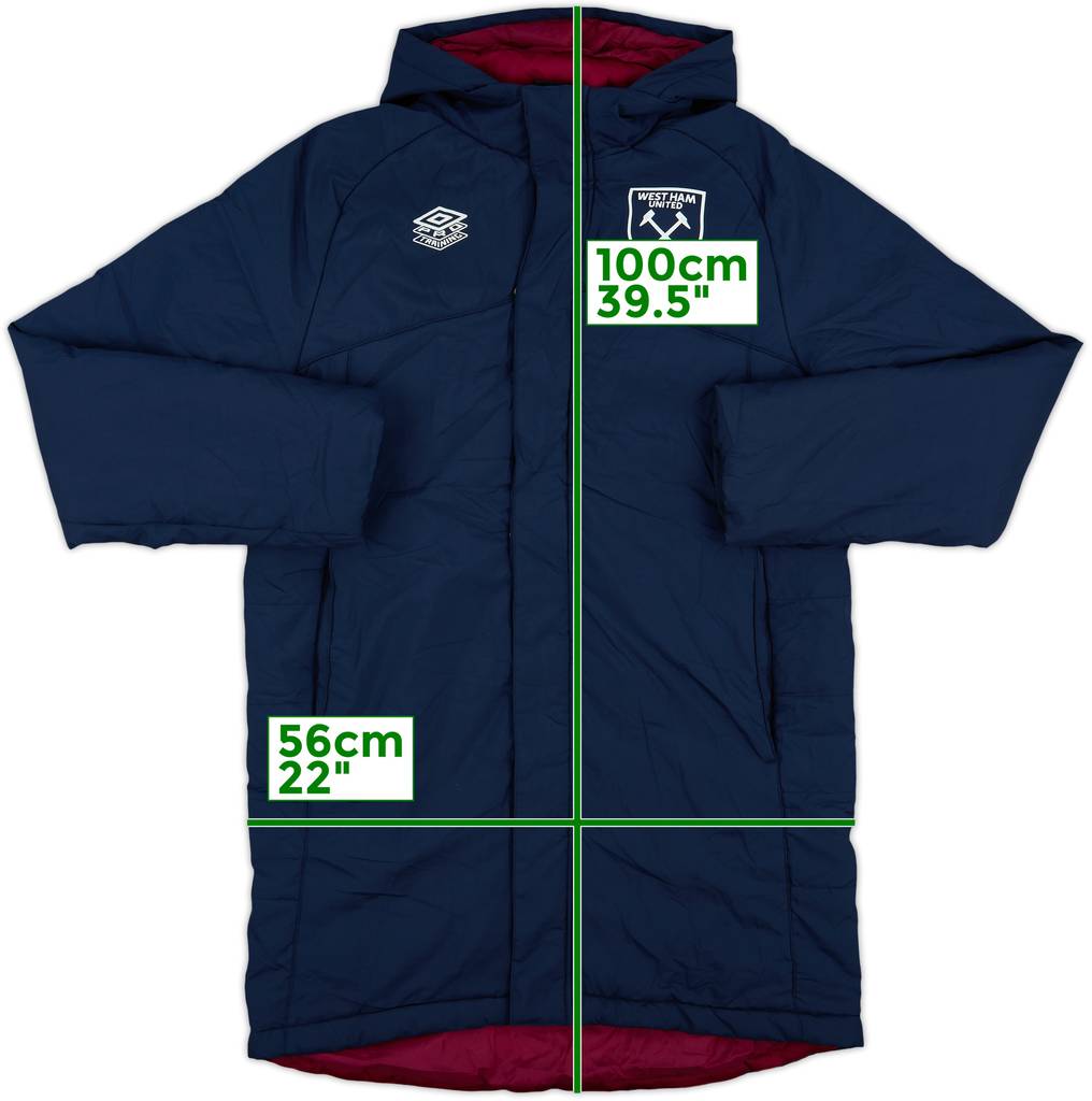 2021-22 West Ham Umbro Padded Bench Coat - 9/10 - (M)