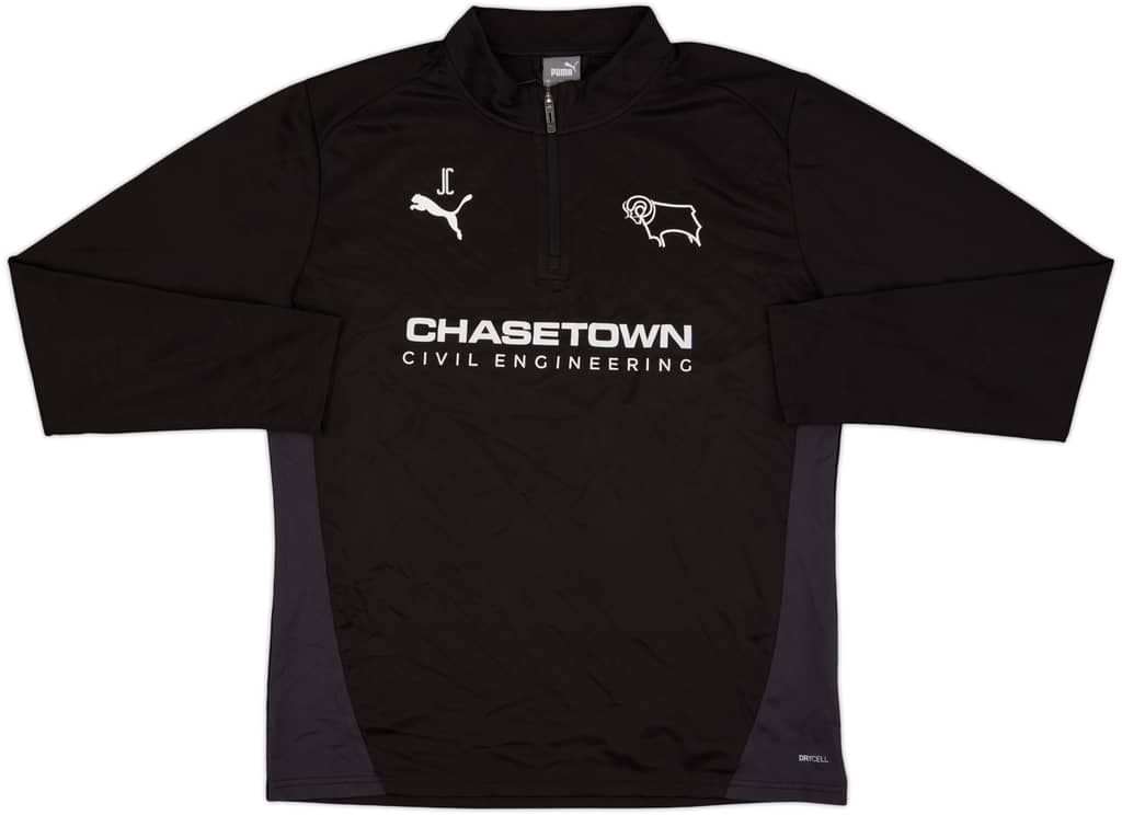 2023-24 Derby County Staff Issue Puma 1/4 Zip Drill Top JC - 9/10 - (L)
