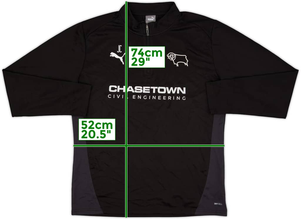 2023-24 Derby County Staff Issue Puma 1/4 Zip Drill Top JC - 9/10 - (L)