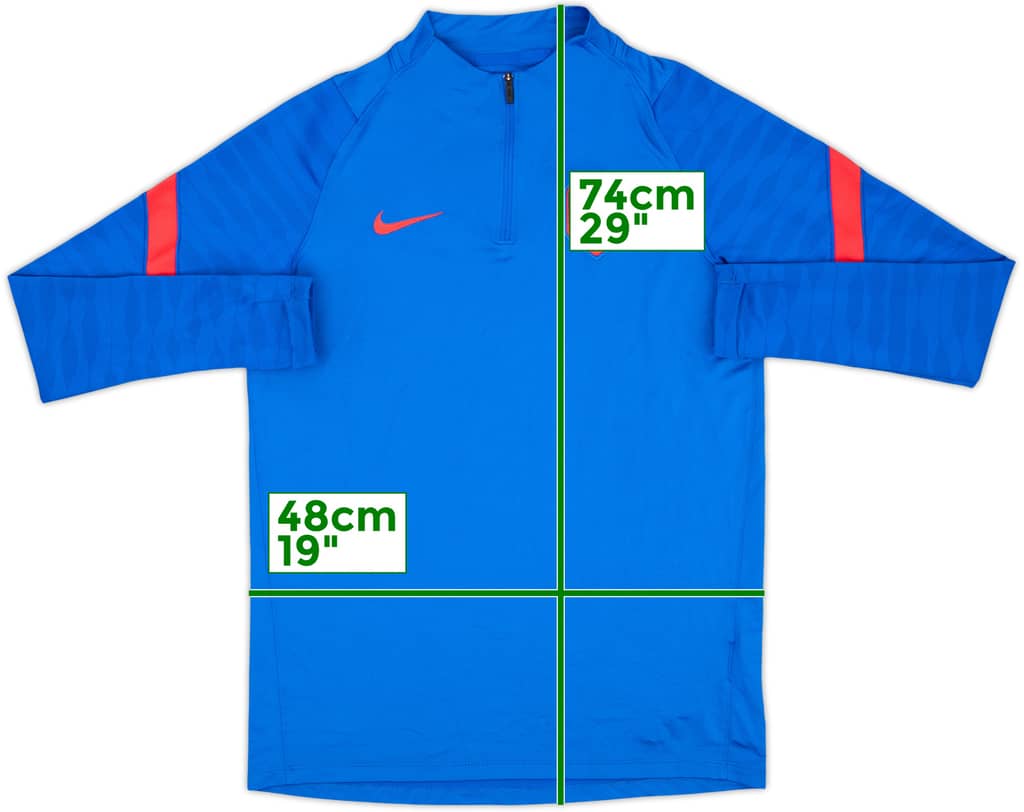 2021-22 Atletico Madrid Nike 1/4 Zip Drill Top - 8/10 - (M)