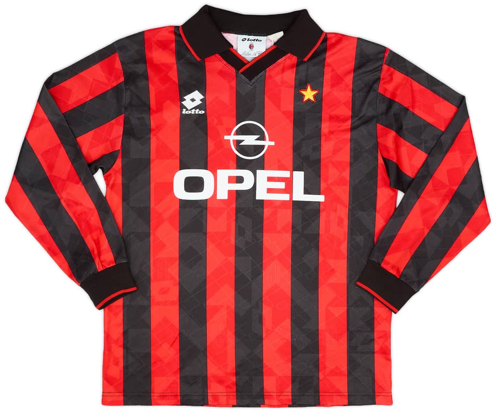 1994-95 AC Milan Home L/S Shirt - 8/10 - (L)