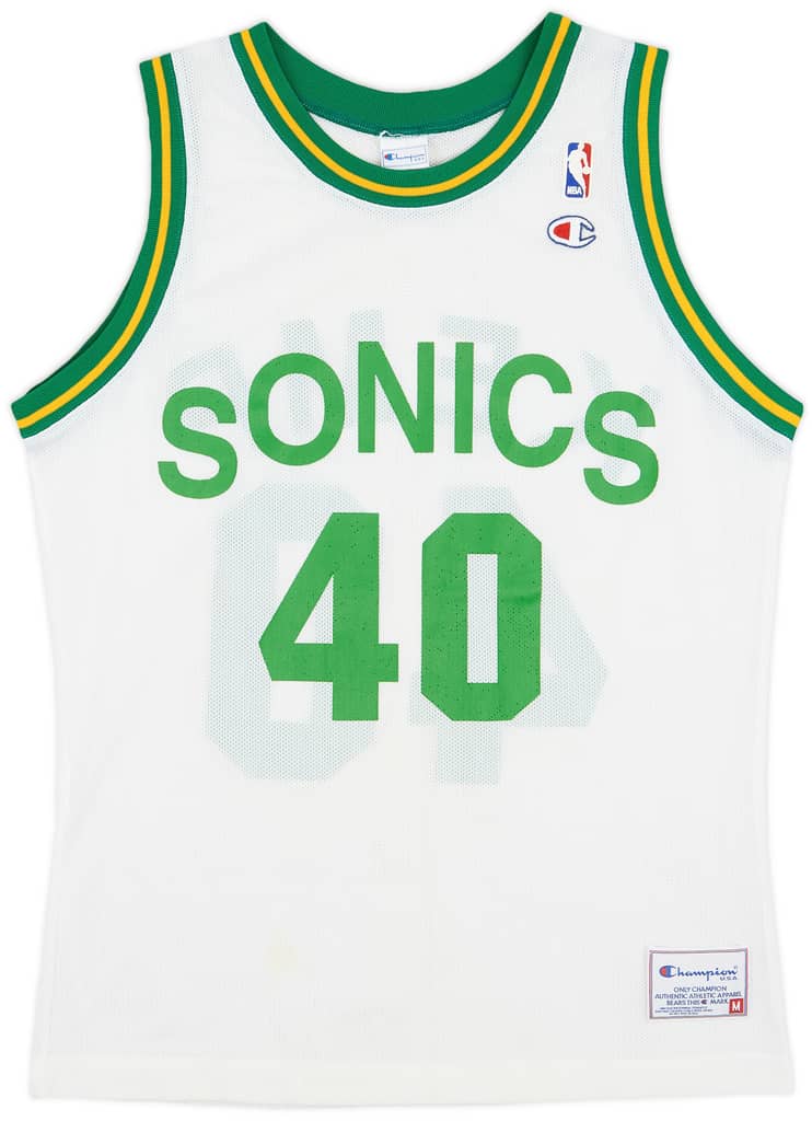 1990-95 Seattle Supersonics Kemp #40 Champion Home Jersey - 8/10 - (M)