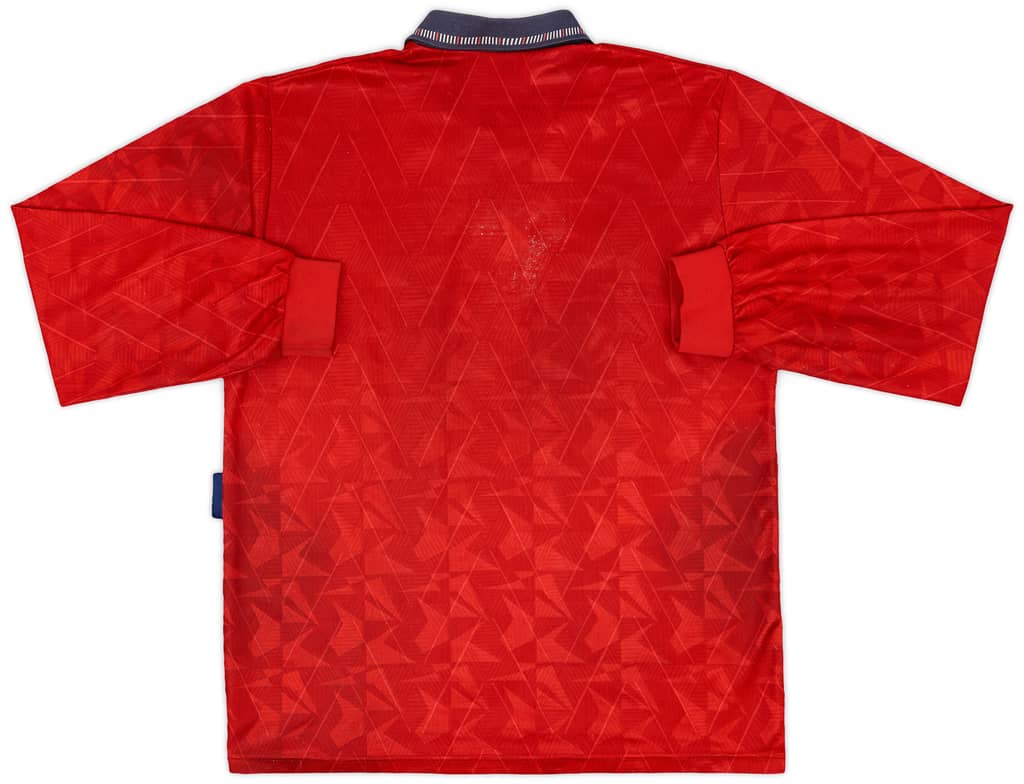 1990-93 England Away L/S Shirt - 6/10 - (XL)
