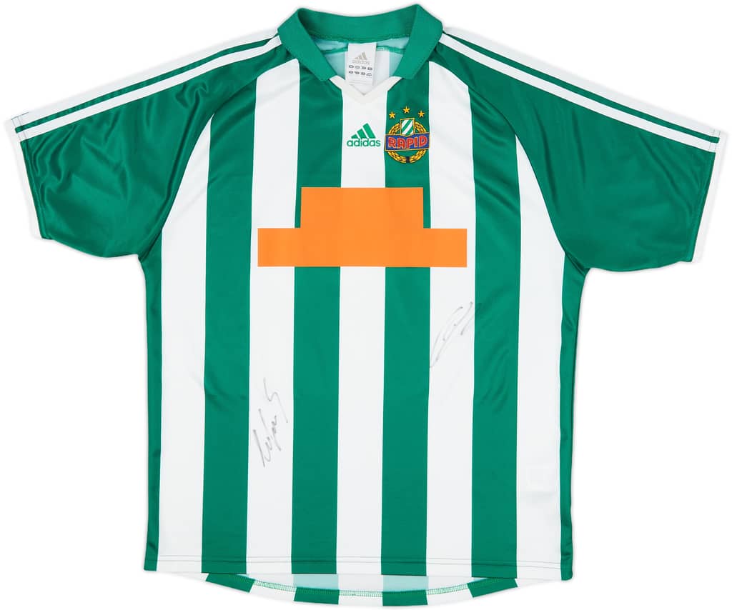 2003-04 Rapid Vienna Signed Home Shirt - 9/10 - (XL.Boys)