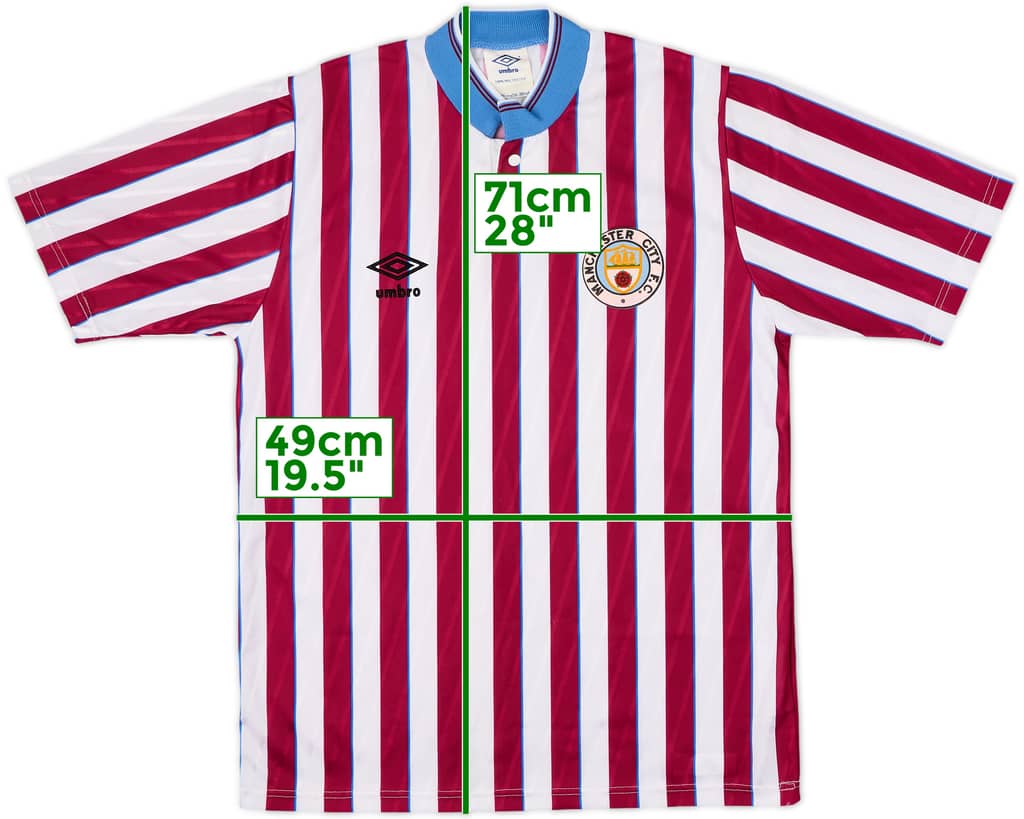 Camiseta de visitante del Manchester City 1988-90 - 8/10 - (S)