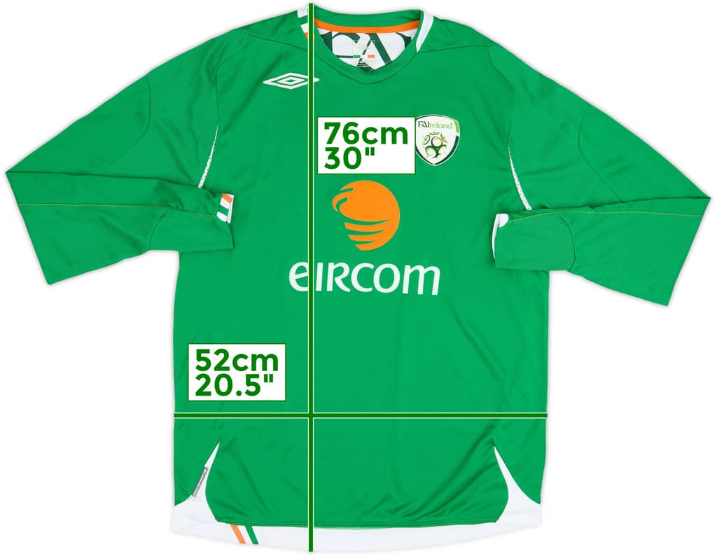 2006-08 Ireland Home L/S Shirt - 9/10 - (L)
