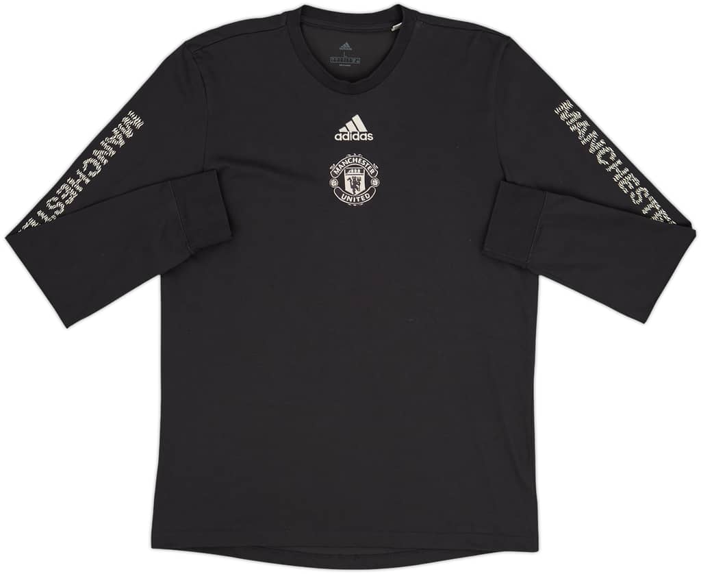 2020-21 Manchester United adidas L/S Cotton Tee - 8/10 - (L)