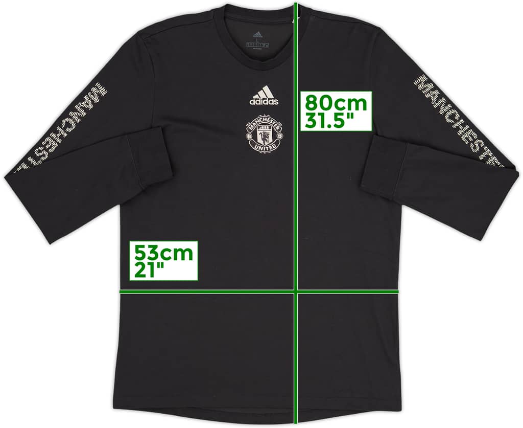 2020-21 Manchester United adidas L/S Cotton Tee - 8/10 - (L)