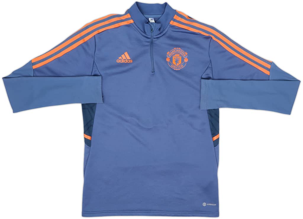 2022-23 Manchester United adidas 1/4 Zip Training Top - 8/10 - (S)