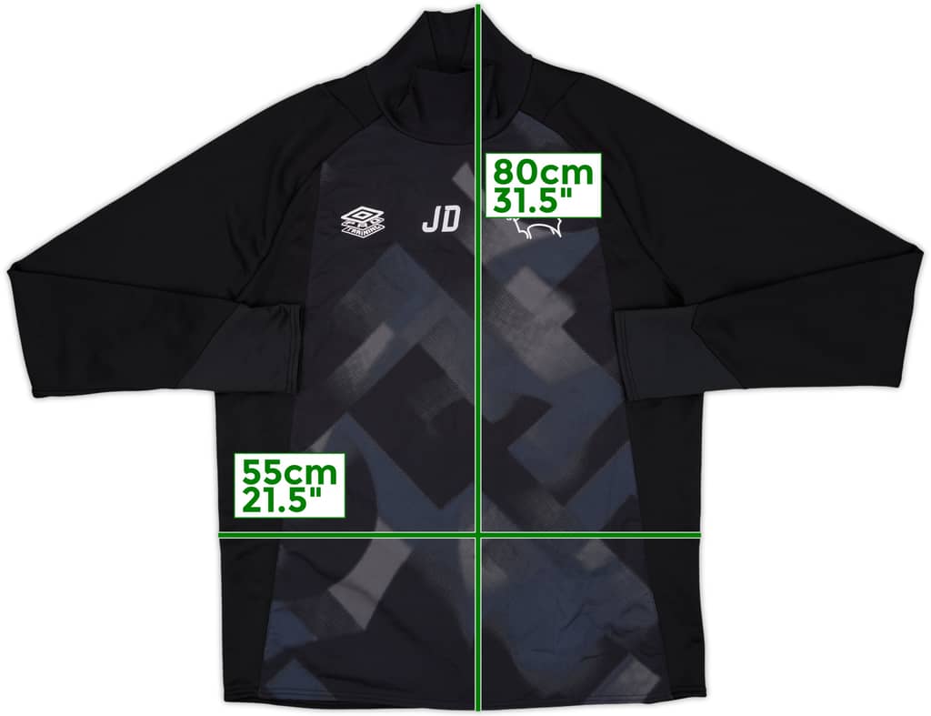 2021-22 Derby County Staff Issue Umbro Drill Top JD - 8/10 - (L)