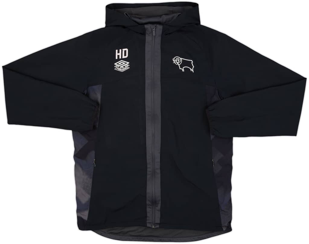 2018-19 Derby County Staff Issue Umbro Hooded Track Jacket HD - 6/10 - (M)