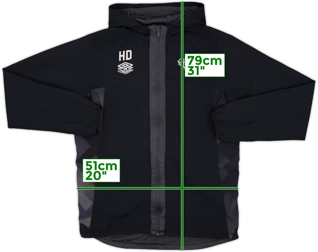 2018-19 Derby County Staff Issue Umbro Hooded Track Jacket HD - 6/10 - (M)