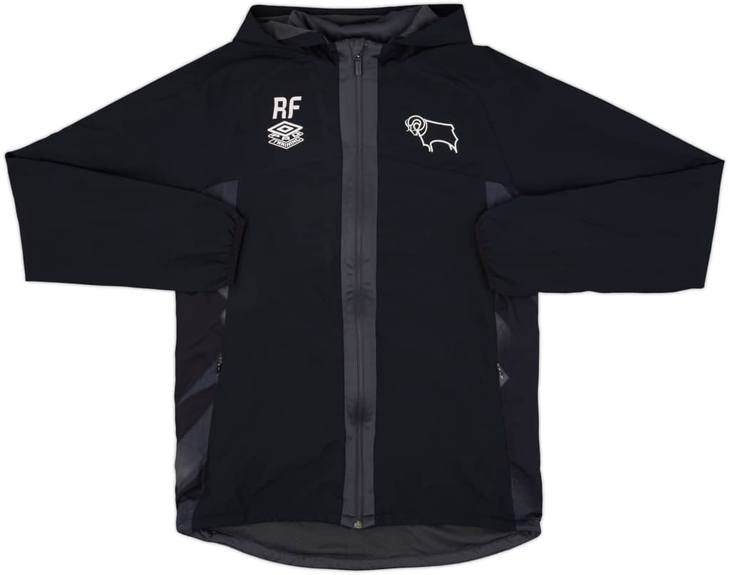 2020-21 Derby County Staff Issue Umbro Hooded Track Jacket RF - 9/10 - (M)