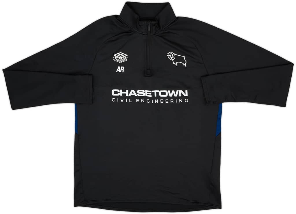 2018-19 Derby County Staff Issue Umbro 1/4 Zip Training Top AR - 8/10 - (L)