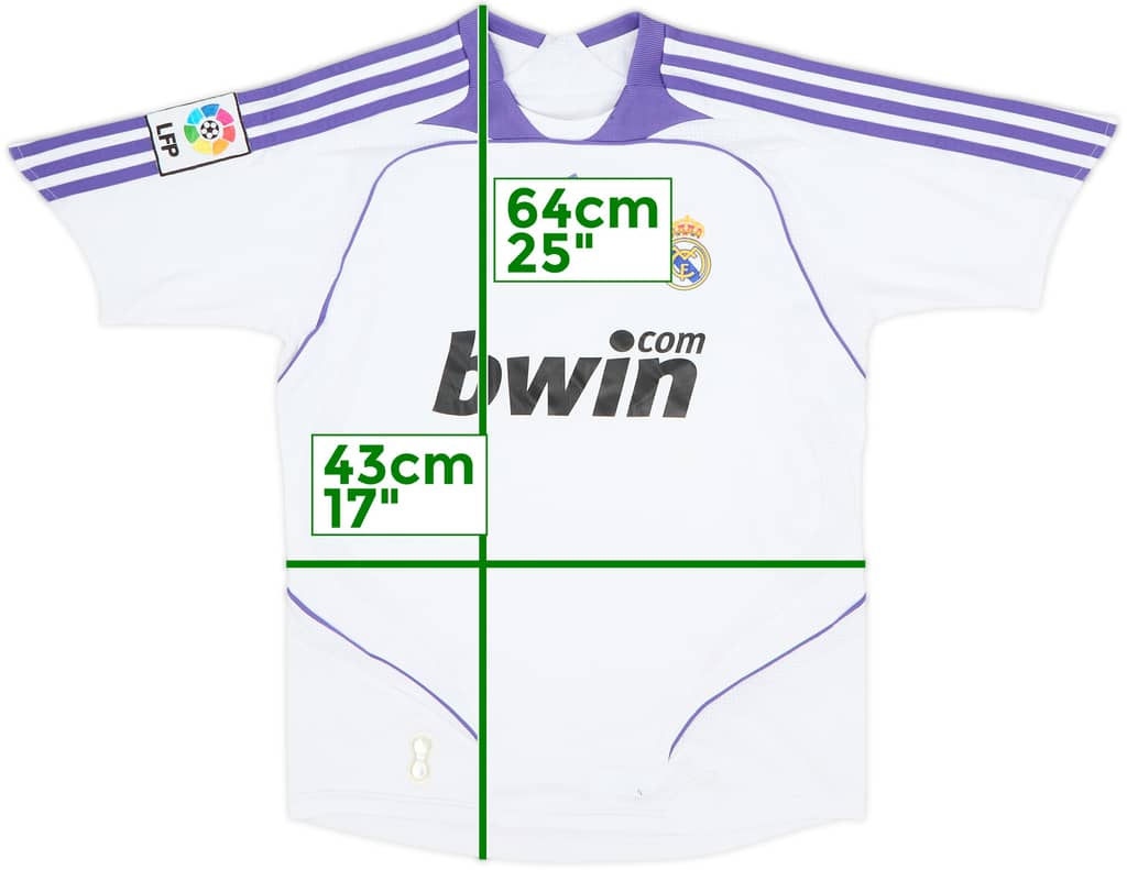 2007-08 Real Madrid Home Shirt - 5/10 - (M.Boys)