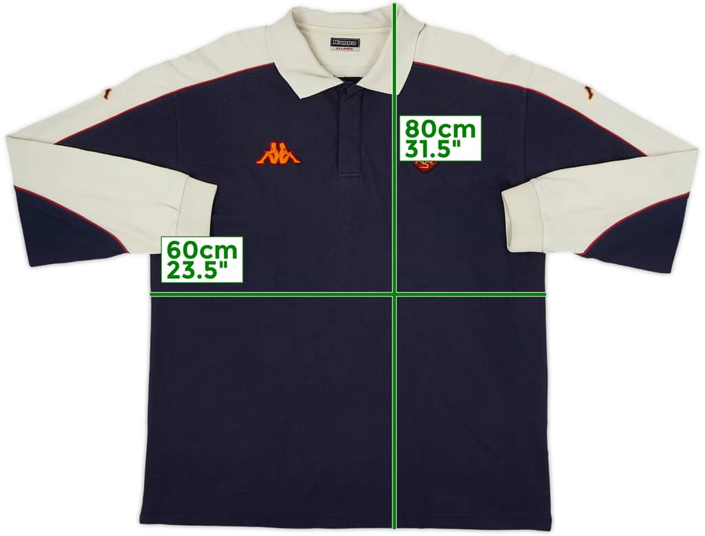 2002-03 Roma Kappa Polo L/S Shirt - 8/10 - (XXL)