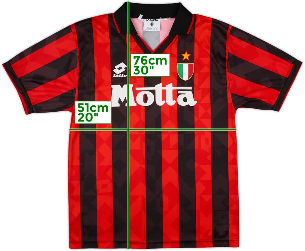 1993-94 AC Milan Home Shirt - 8/10 - (M)