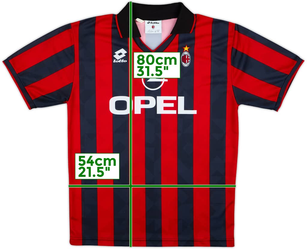 1995-96 AC Milan Home Shirt - 8/10 - (L)