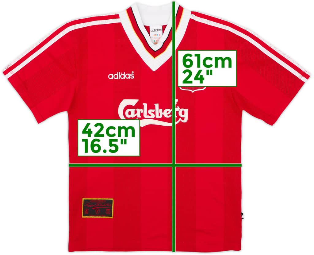 1995-96 Liverpool Home Shirt - 8/10 - (L.Boys)