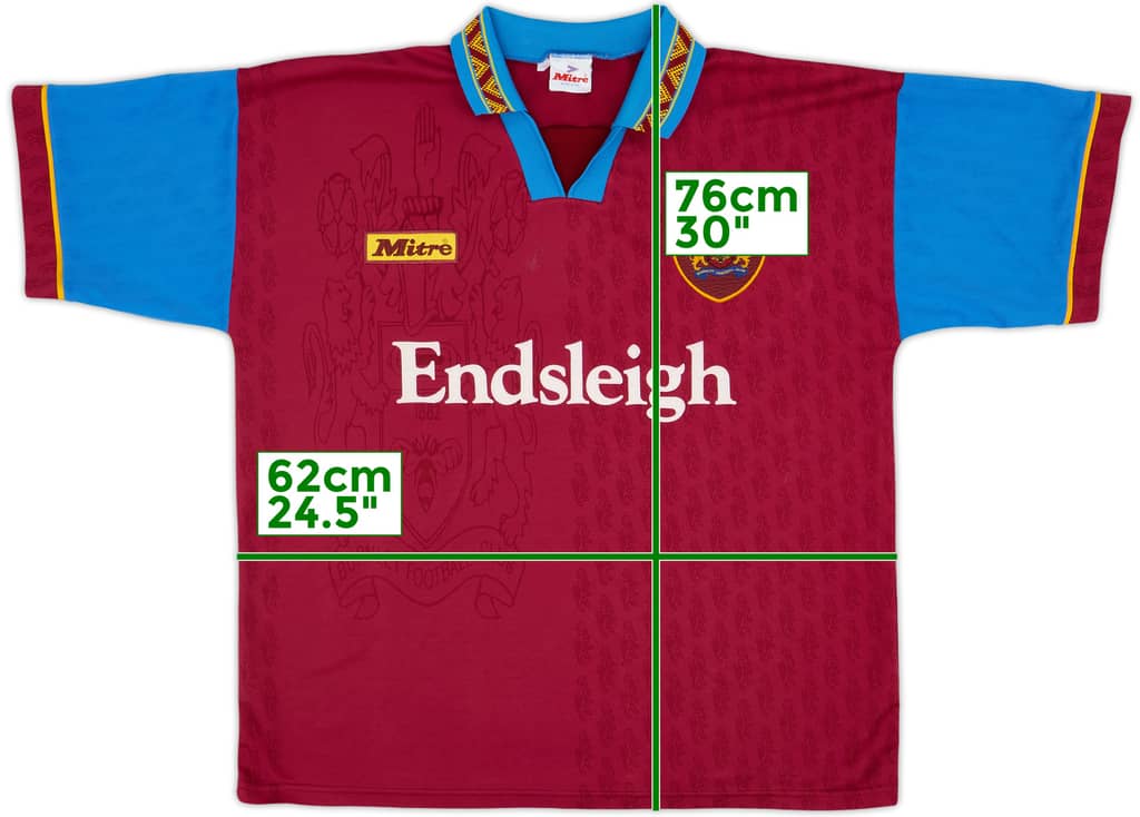 1995-96 Burnley Home Shirt - 9/10 - (XL)