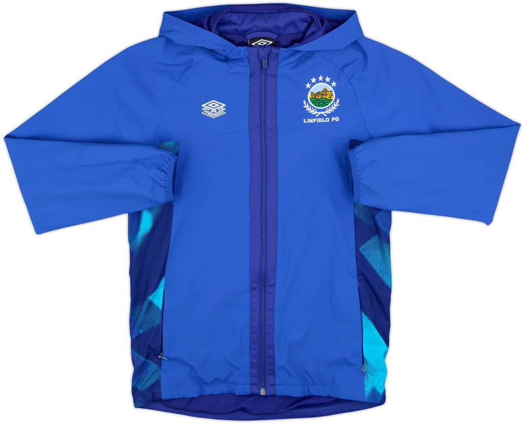 2021-22 Linfield Umbro Hooded Track Jacket - 9/10 - (L.Boys)