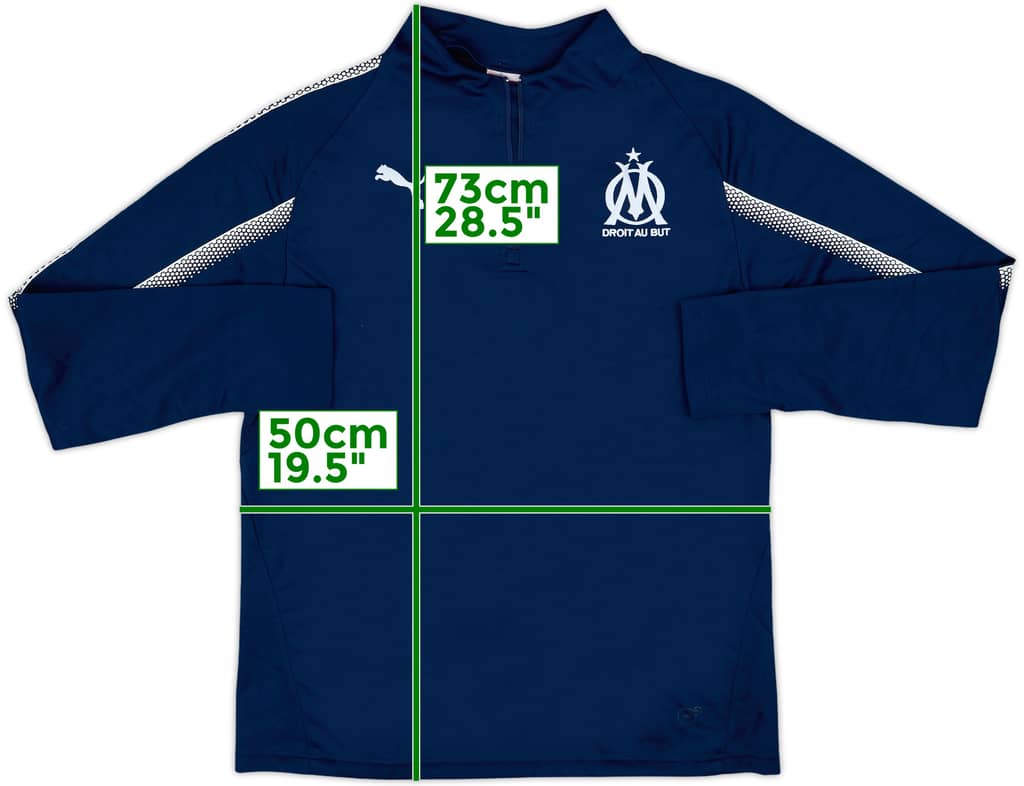 2018-19 Olympique Marseille Puma 1/4 Zip Drill Top - 5/10 - (M)