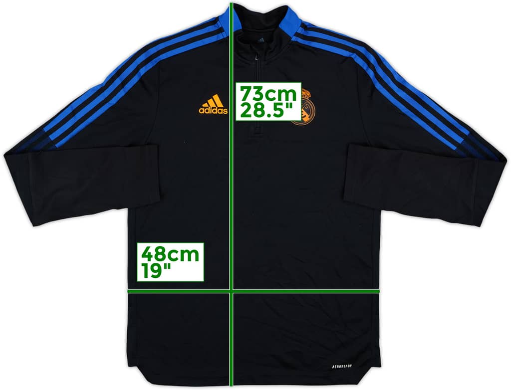 2021-22 Real Madrid adidas 1/4 Zip Drill Top - 8/10 - (XL.Boys)