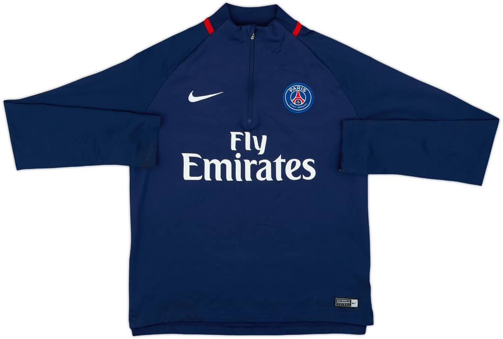 2017-18 Paris Saint-Germain Nike 1/4 Zip Drill Top - 7/10 - (L.Boys)